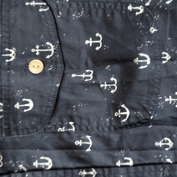 Merona size small navy cotton shirt either white anchors - Picture 2 of 4